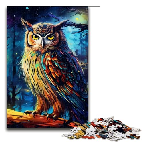 1000teiliges FantasyArtEulenPuzzle für Kinder Holzpuzzle HeimkunstDekor 1000 Teile (75 x 50 cm) von ouynngjing