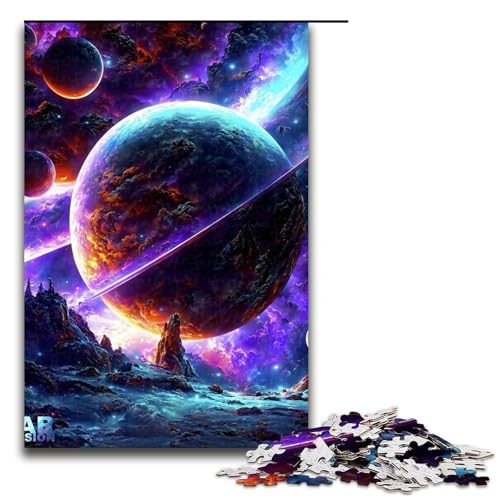 1000teiliges FantasyPlanetenPuzzle für Kinder Holzpuzzle Heimkunstdekor 1000 PCS (75 x 50 cm) von ouynngjing