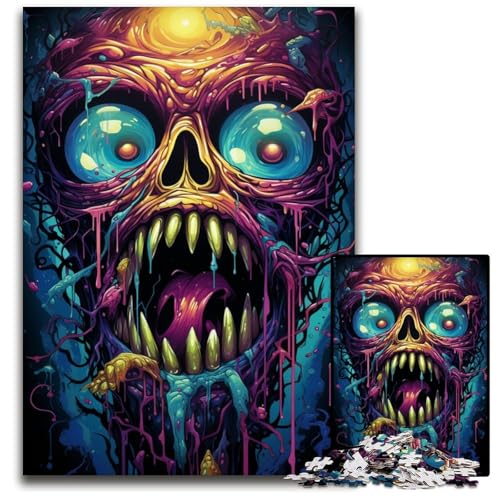1000teiliges FantasyPuzzle „Böses Monster unmögliches Puzzle für Erwachsene Heimdekoration und Urlaubsspaß 1000 Teile (38 x 26 cm) von ouynngjing