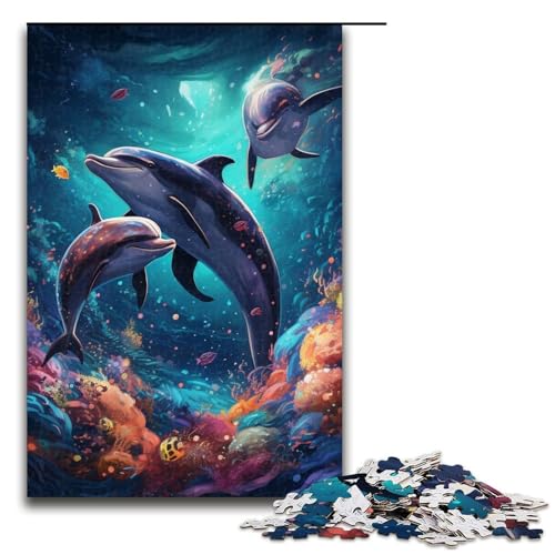 1000teiliges GalaxieDelfinPuzzle für Erwachsene unmögliches Puzzle zum Stressabbau für Teenager ab 14 Jahren 1000 PCS (75 x 50 cm) von ouynngjing