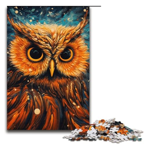 1000teiliges GalaxyEulenPuzzle für Erwachsene unmögliches Puzzle zum Stressabbau für Teenager ab 14 Jahren 1000 Teile (38 x 26 cm) von ouynngjing