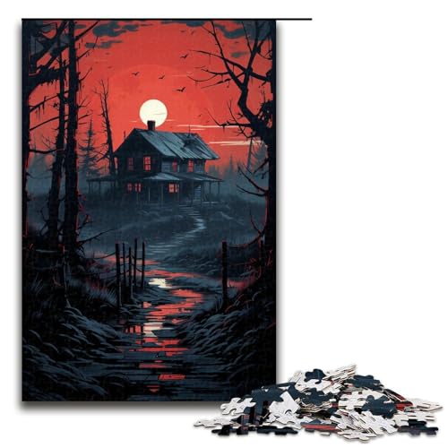 1000teiliges HöllenlandschaftsPuzzle für Kinder Holzpuzzle Heimkunstdekor 1000 Teile (75 x 50 cm) von ouynngjing