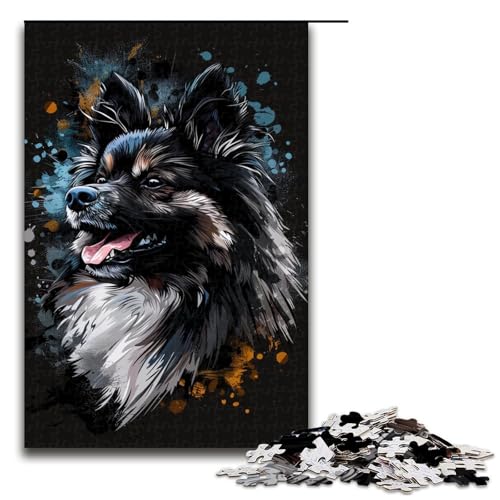 1000teiliges KeeshondHundeKunstpuzzle für Erwachsene Holzpuzzle Familienspiele 1000 Teile (75 x 50 cm) von ouynngjing