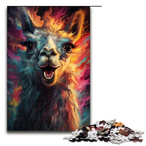 1000teiliges LamaPuzzle farbenfroh für Kinder Holzpuzzle HeimkunstDekor 1000 Teile (75 x 50 cm) von ouynngjing