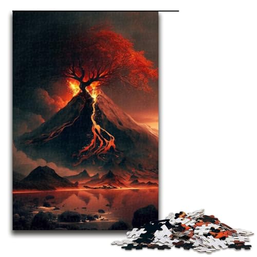 1000teiliges NaturlandschaftsPuzzle mit Vulkanen GeschenkPuzzle für Erwachsene Weihnachtswunschliste mit Weihnachtsmann für Teenager ab 14 Jahren 1000 Teile (75 x 50 cm) von ouynngjing