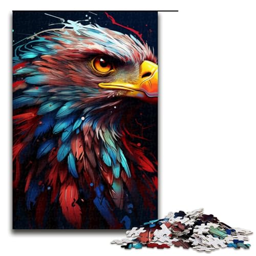 1000teiliges Puzzle „Adlerkopf“ für Erwachsene Holzpuzzle anspruchsvolles Spiel 1000 Teile (75 x 50 cm) von ouynngjing