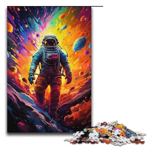 1000teiliges Puzzle „Astronaut im Farbraum Holzpuzzle für Erwachsene und Kinder pädagogisches Spielzeug zum Stressabbau Puzzle 1000 Teile (38 x 26 cm) von ouynngjing