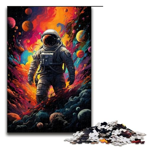 1000teiliges Puzzle „Astronaut im Weltraum für Kinder Holzpuzzle Heimkunstdekor 1000 Teile (75 x 50 cm) von ouynngjing