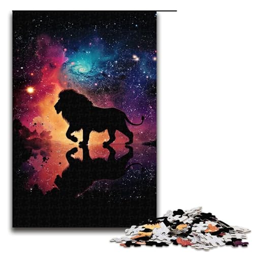 1000teiliges Puzzle „Cosmic Lion“ aus Holz Lernspiele Heimdekoration 1000 Teile (75 x 50 cm) von ouynngjing