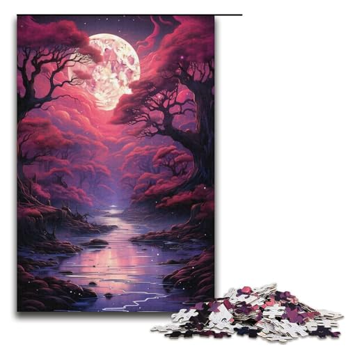 1000teiliges Puzzle „EIN rosa Wald für Kinder Holzpuzzle Heimkunstdekor 1000 PCS (38 x 26 cm) von ouynngjing