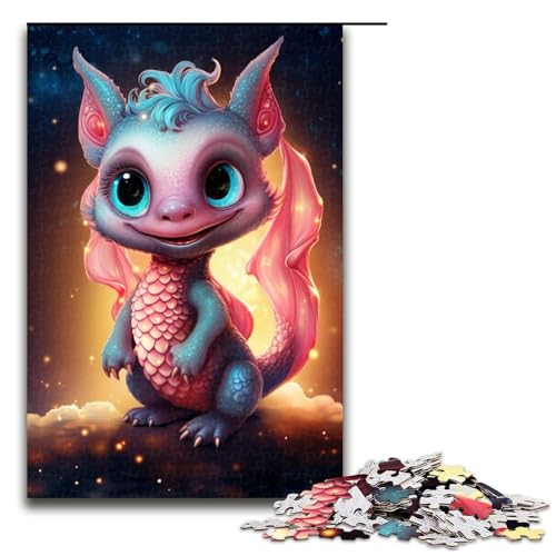 1000teiliges Puzzle „GalaxieDrachenbaby“ Holzpuzzle Lernspiele Heimdekoration 1000 Teile (75 x 50 cm) von ouynngjing