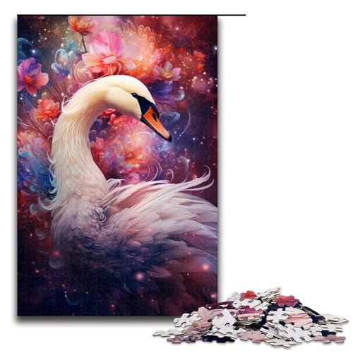 1000teiliges Puzzle „Galaxien und Schwäne“ für Erwachsene und Kinder Holzpuzzle pädagogisches Spielzeug zum Stressabbau Puzzle 1000 Teile (75 x 50 cm) von ouynngjing