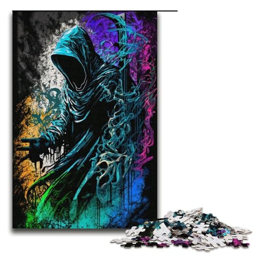 1000teiliges Puzzle „Grim Reaper 1“ unmögliches Puzzle zum Stressabbau für Erwachsene und Teenager ab 14 Jahren 1000 Teile (38 x 26 cm) von ouynngjing