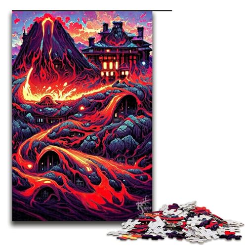 1000teiliges Puzzle „Inferno Town“ für Erwachsene Holzpuzzle Familienspiele 1000 Teile (75 x 50 cm) von ouynngjing