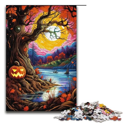 1000teiliges Puzzle „Magischer Kürbis“ für Erwachsene Holzpuzzle anspruchsvolles Spiel 1000 Teile (38 x 26 cm) von ouynngjing
