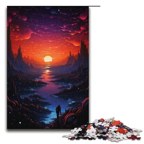 1000teiliges Puzzle „Nachtansicht unter dem Sternenhimmel Holzpuzzle für Erwachsene und Kinder pädagogisches Spielzeug zum Stressabbau Puzzle 1000 Teile (38 x 26 cm) von ouynngjing