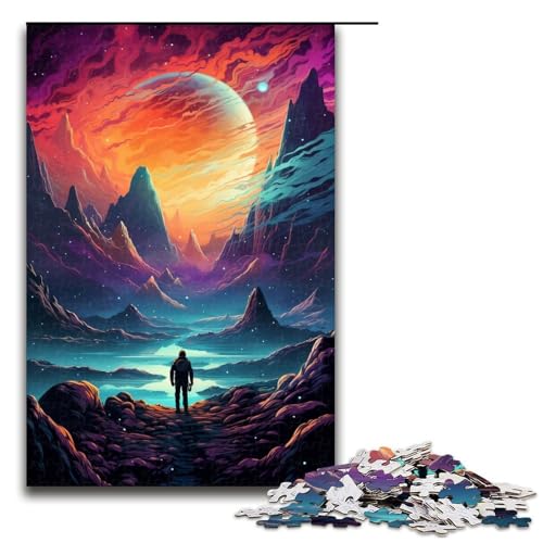 1000teiliges Puzzle „Nachtansicht unter dem Sternenhimmel für Erwachsene und Kinder Holzpuzzle pädagogisches Spielzeug zum Stressabbau Puzzle 1000 Teile (75 x 50 cm) von ouynngjing