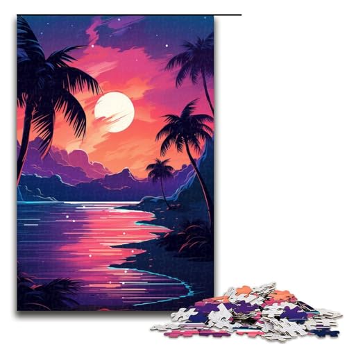 1000teiliges Puzzle „NachtzeitSommer“ für Kinder Holzpuzzle Heimkunstdekor 1000 Teile (75 x 50 cm) von ouynngjing