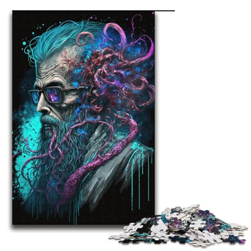 1000teiliges Puzzle „Octopus Man“ für Erwachsene Holzpuzzle anspruchsvolles Spiel 1000 Teile (38 x 26 cm) von ouynngjing