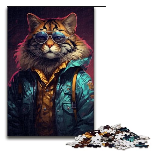 1000teiliges Puzzle „Tiere unter regnerischer Nacht Holzpuzzle für Erwachsene und Kinder pädagogisches Spielzeug zum Stressabbau Puzzle 1000 Teile (75 x 50 cm) von ouynngjing