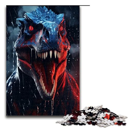1000teiliges Puzzle „Wütender Tyrannosaurus Rex für Erwachsene Holzpuzzle Familienspiele 1000 Teile (75 x 50 cm) von ouynngjing