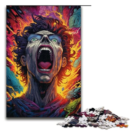 1000teiliges Puzzle „Wütender Zombie für Erwachsene und Kinder Holzpuzzle pädagogisches Spielzeug zum Stressabbau Puzzle 1000 Teile (75 x 50 cm) von ouynngjing