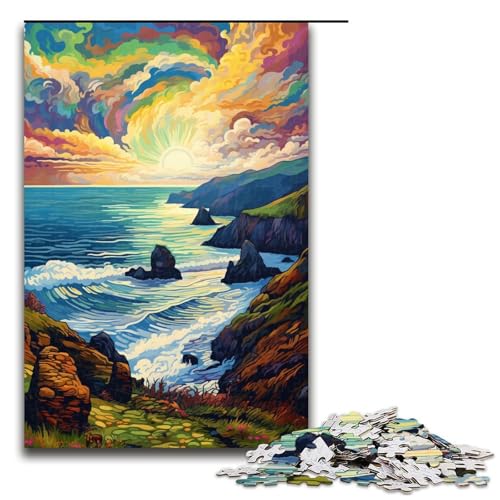 1000teiliges Puzzle Achill_Island_buntes Puzzle für Erwachsene Holzpuzzle Familienspiel 1000 Teile (75 x 50 cm) von ouynngjing