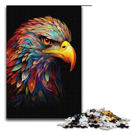 1000teiliges Puzzle Bunte Adler für Erwachsene und Kinder Holzpuzzle pädagogisches Spielzeug zum Stressabbau Puzzle 1000 Teile (38 x 26 cm) von ouynngjing