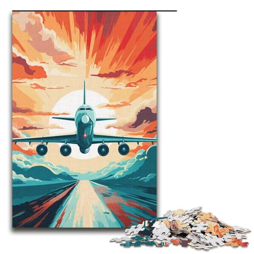1000teiliges Puzzle Bunte Flugzeuge für Erwachsene und Kinder Holzpuzzle pädagogisches Spielzeug zum Stressabbau Puzzle 1000 Teile (38 x 26 cm) von ouynngjing