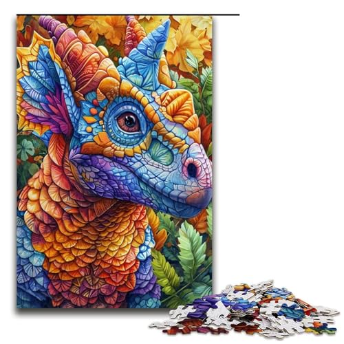 1000teiliges Puzzle DinosaurierPuzzle für Erwachsene Holzpuzzle anspruchsvolles Spiel 1000 Teile (75 x 50 cm) von ouynngjing