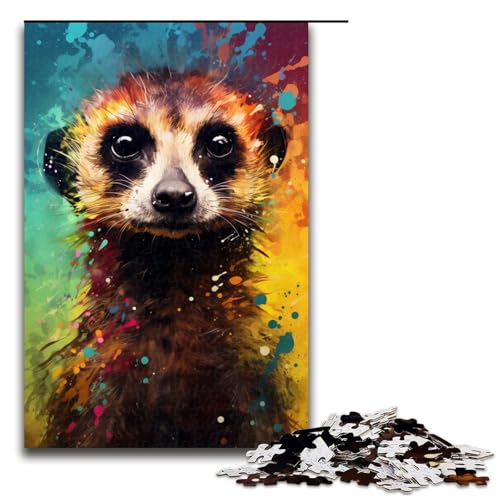 1000teiliges Puzzle Erdmännchen buntes Puzzle für Erwachsene Holzpuzzle Familienspiele 1000 Teile (75 x 50 cm) von ouynngjing