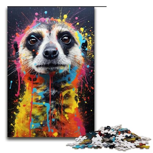 1000teiliges Puzzle Erdmännchen buntes Puzzle für Erwachsene Holzpuzzle Familienspiele 1000 Teile (75 x 50 cm) von ouynngjing