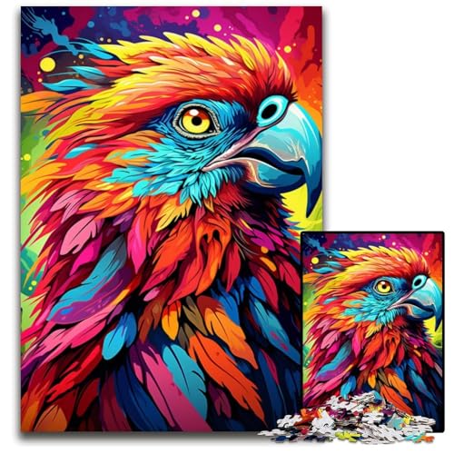 1000teiliges Puzzle FantasyPuzzle mit psychedelischem Papagei für Erwachsene Heimdekoration Denksportspiel für Teenager und Familieninteraktion 1000 Teile (38 x 26 cm) von ouynngjing