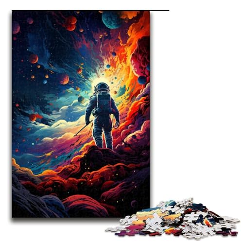 1000teiliges Puzzle Lernspiele Astronauten im geheimnisvollen Universum Puzzles für Erwachsene Holzpuzzle für Familienspaß und Spieleabend 1000 Teile (75 x 50 cm) von ouynngjing
