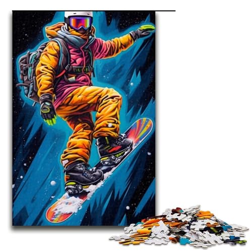 1000teiliges Puzzle Lernspiele Bunte NeonGraffitiAstronauten Puzzle für Erwachsene Holzpuzzle für Familienspaß und Spieleabend 1000 Teile (75 x 50 cm) von ouynngjing