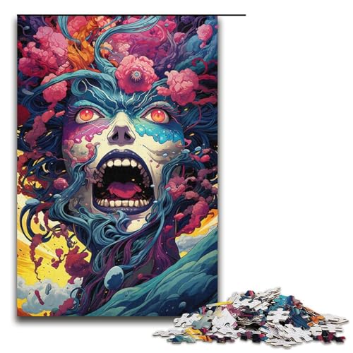 1000teiliges Puzzle Lernspiele Japanisches weibliches Monster Puzzle für Erwachsene Holzpuzzle für Familienspaß und Spieleabend 1000 Teile (38 x 26 cm) von ouynngjing