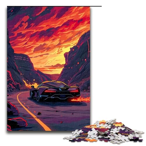 1000teiliges Puzzle Lernspiele farbenfrohe Klassische Sportwagen Puzzle für Erwachsene Holzpuzzle für Familienspaß und Spieleabend 1000 Teile (75 x 50 cm) von ouynngjing