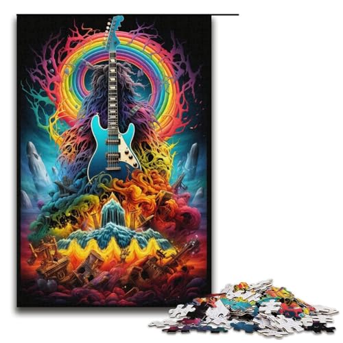 1000teiliges Puzzle Lernspiele magische Gitarre Puzzles für Erwachsene Holzpuzzle für Familienspaß und Spieleabend 1000 Teile (38 x 26 cm) von ouynngjing