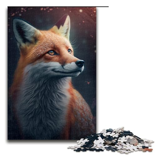 1000teiliges Puzzle Lernspiele niedliches KunstFuchsPuzzle für Erwachsene Holzpuzzle für Familienspaß und Spieleabend 1000 Teile (75 x 50 cm) von ouynngjing