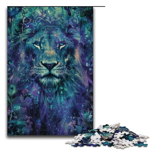 1000teiliges Puzzle LöwenPuzzle für Erwachsene und Kinder Holzpuzzle pädagogisches Spielzeug zum Stressabbau Puzzle 1000 Teile (75 x 50 cm) von ouynngjing