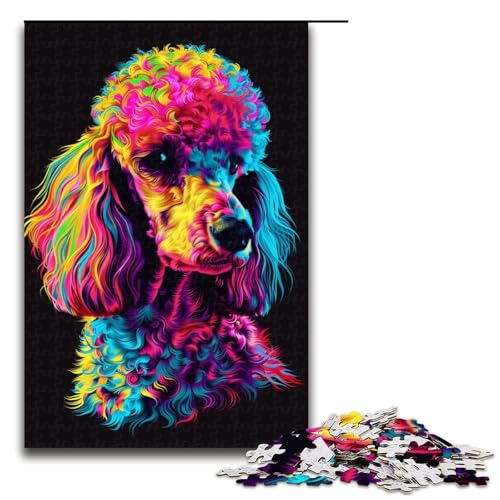 1000teiliges Puzzle PudelDJ NeonPuzzle für Erwachsene Holzpuzzle Familienspiele 1000 Teile (75 x 50 cm) von ouynngjing
