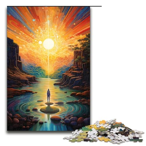 1000teiliges Puzzle abstraktes Gemälde von Sternen und Himmel für Erwachsene Holzpuzzle anspruchsvolles Spiel 1000 Teile (75 x 50 cm) von ouynngjing