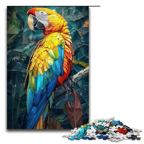 1000teiliges Puzzle buntes PapageienPuzzle für Erwachsene Holzpuzzle Familienspiel 1000 Teile (75 x 50 cm) von ouynngjing