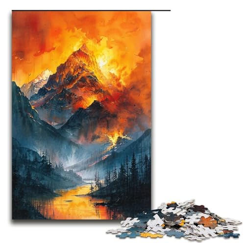 1000teiliges Puzzle buntes VulkanPuzzle für Erwachsene Holzpuzzle Familienspiele 1000 Teile (75 x 50 cm) von ouynngjing