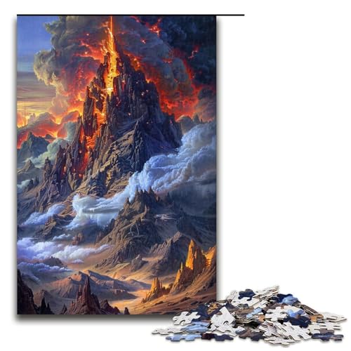 1000teiliges Puzzle farbenfrohes VulkanPuzzle für Erwachsene Holzpuzzle anspruchsvolles Spiel 1000 Teile (75 x 50 cm) von ouynngjing