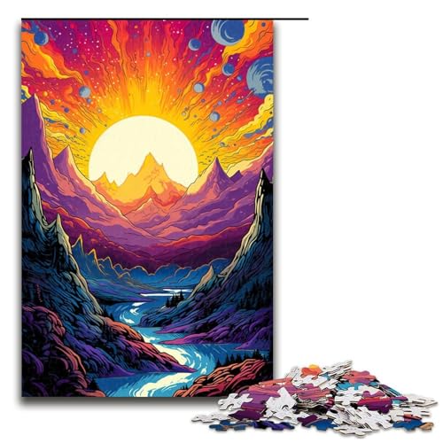 1000teiliges Puzzle für Erwachsene Alpen buntes Holzpuzzle Lernspiel für Erwachsene Herausforderungsspielzeug 1000 Teile (75 x 50 cm) von ouynngjing