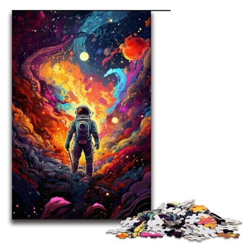 1000teiliges Puzzle für Erwachsene Astronaut auf dem Planeten Puzzle für Erwachsene Holzpuzzle anspruchsvolles Spiel 1000 Teile (75 x 50 cm) von ouynngjing