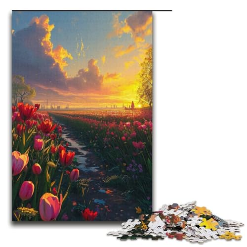 1000teiliges Puzzle für Erwachsene Berge Flüsse Blumen Holzpuzzle Lernspiel für Erwachsene Herausforderungsspielzeug 1000 Teile (38 x 26 cm) von ouynngjing