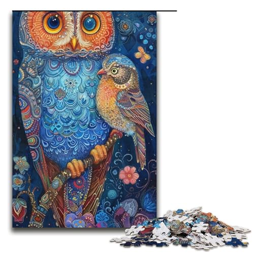 1000teiliges Puzzle für Erwachsene Bunte EulenPuzzles Geburtstagsgeschenke für Teenager ab 14 Jahren 1000 Teile (38 x 26 cm) von ouynngjing