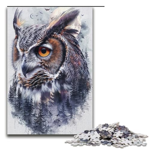1000teiliges Puzzle für Erwachsene Bunte EulenPuzzles Geburtstagsgeschenke für Teenager ab 14 Jahren 1000 Teile (38 x 26 cm) von ouynngjing
